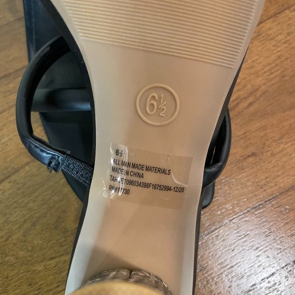 NWOT A New Day Black Snake Skin Round Heels in size 6.5 - Picture 6 of 8